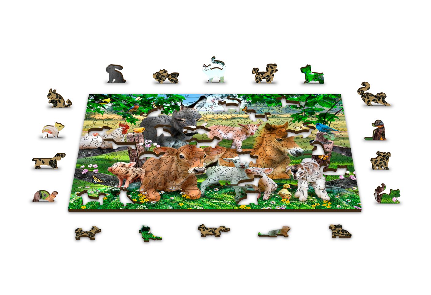 Holzpuzzle mit Figuren - Kleinkinder auf dem Bauernhof M 200 Teile