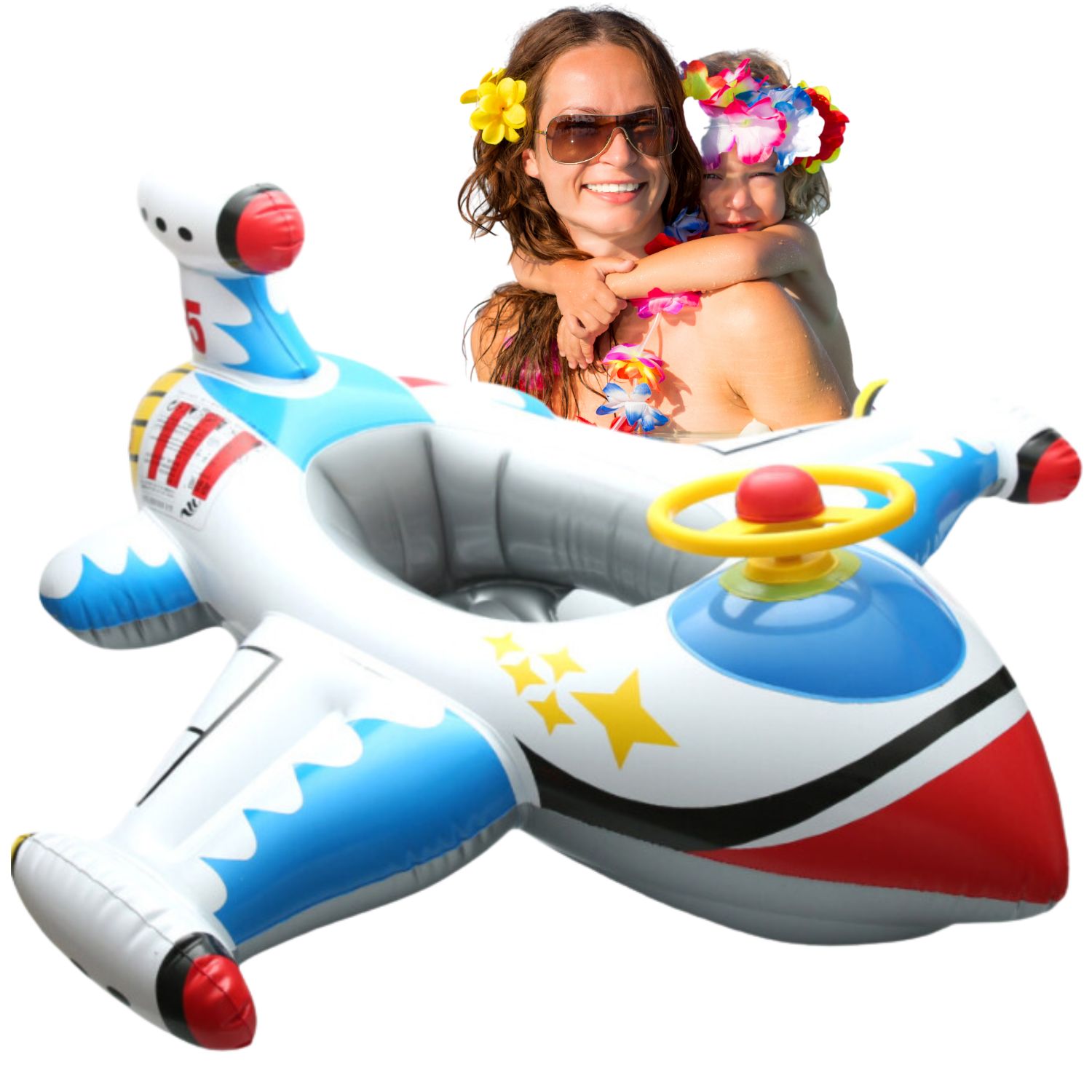 Aufblasbares Boot für Kinder zum Schwimmen, Luftmatratze - Flugzeug