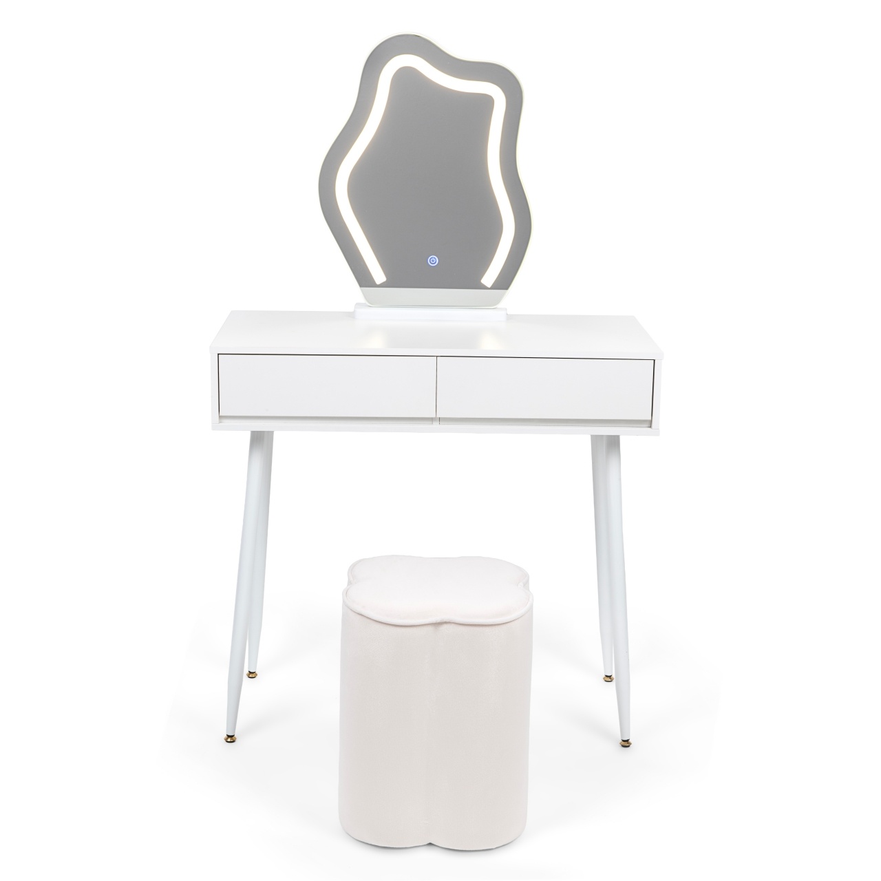 Dressing table in French style / furniture set, top 80 cm - white color