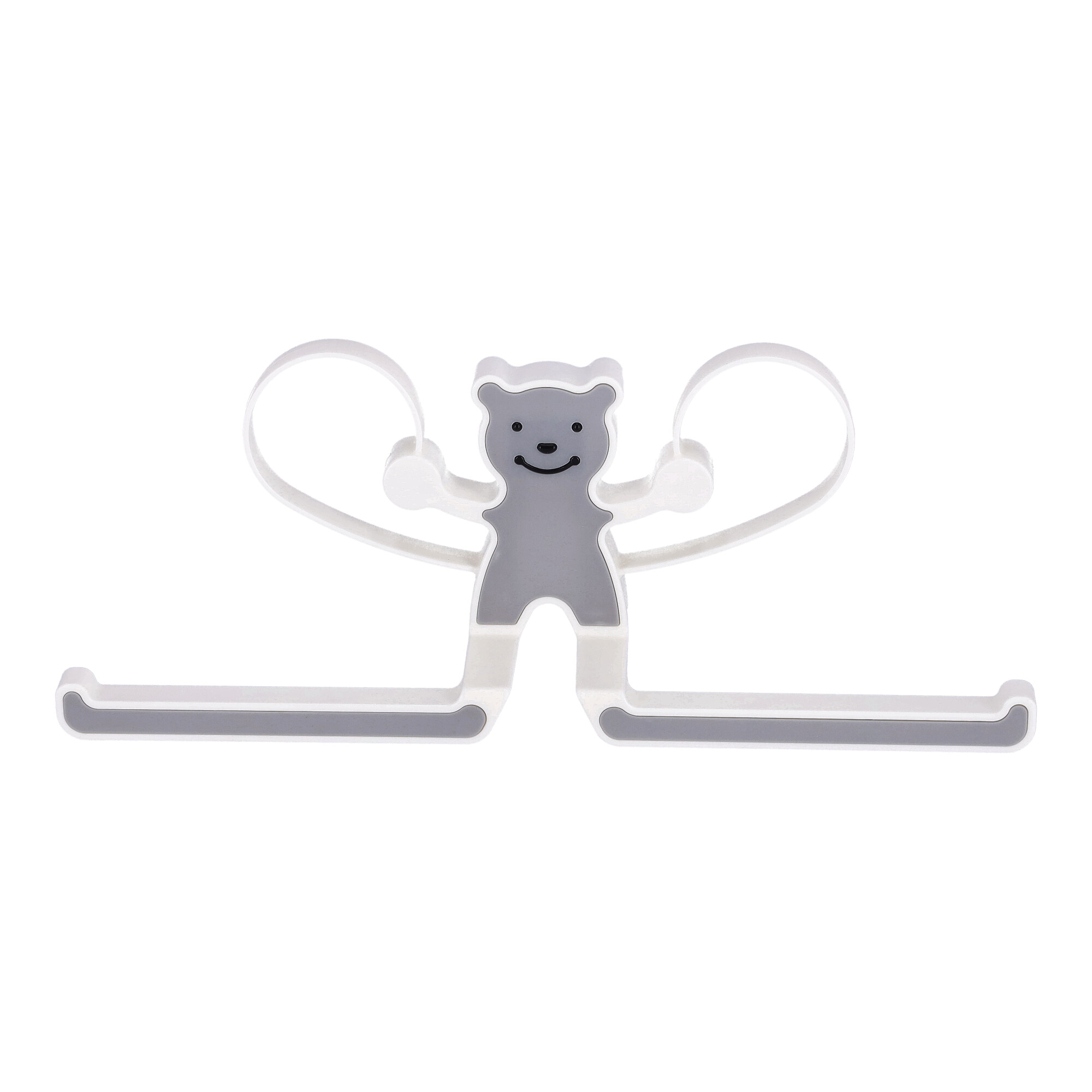 Multifunktionaler Haken mit Teddybär - grau.