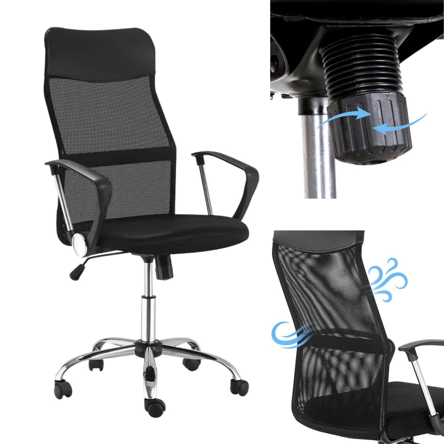 ErgoLux Pro Mesh – ergonomischer Dreh-Bürostuhl für Arbeit & Studium