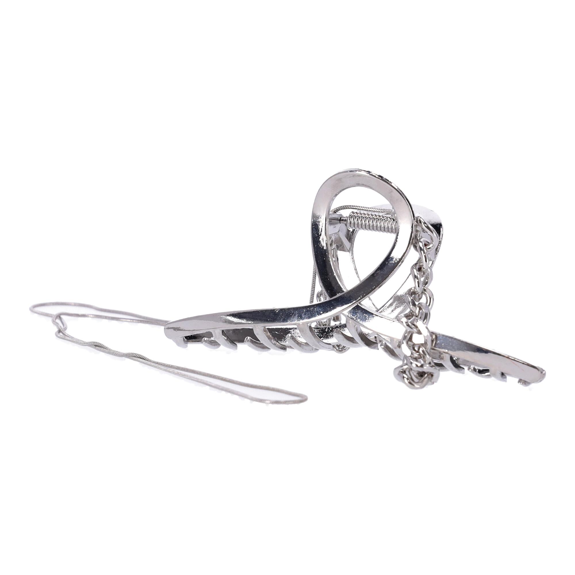 Dekorativer Haarnadel, Haarspange - silber, mit Kette