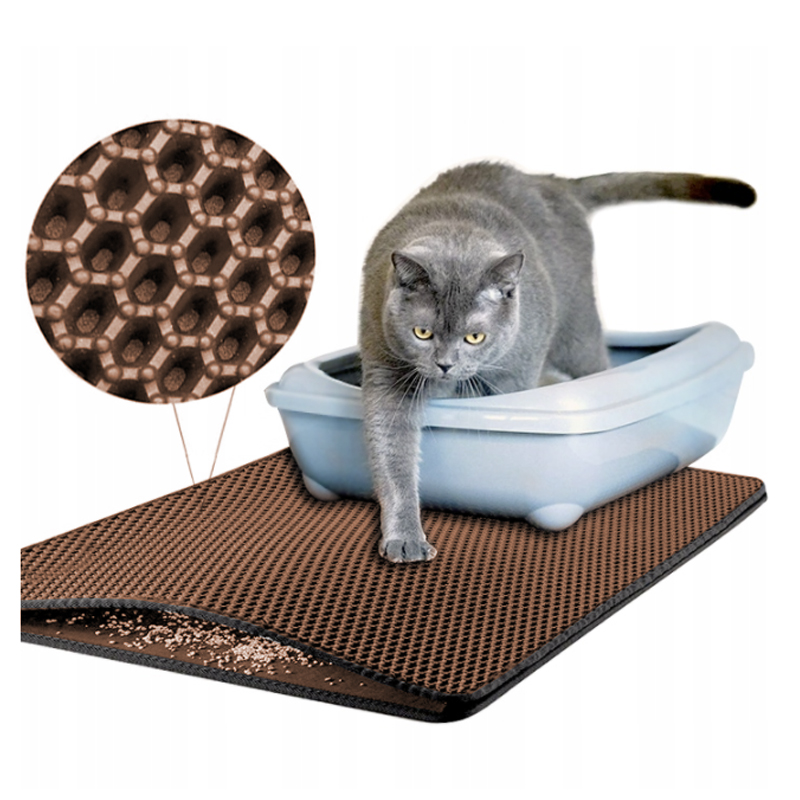 Katzenmatte für Fußmatten-Katzenklo - braun