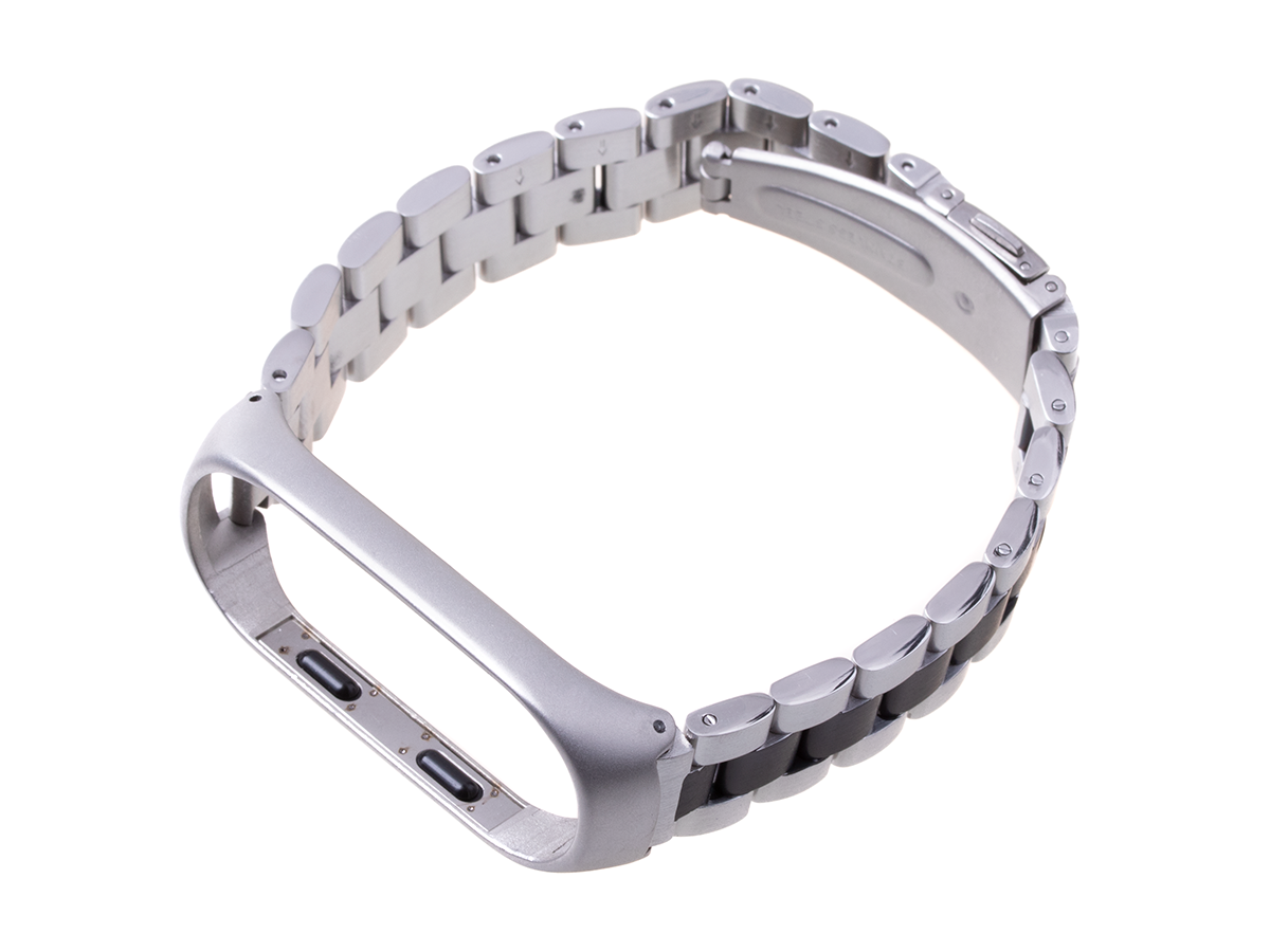 Armband für Xiaomi Mi Band 3 / Xiaomi Mi Band 4 - silber schwarz