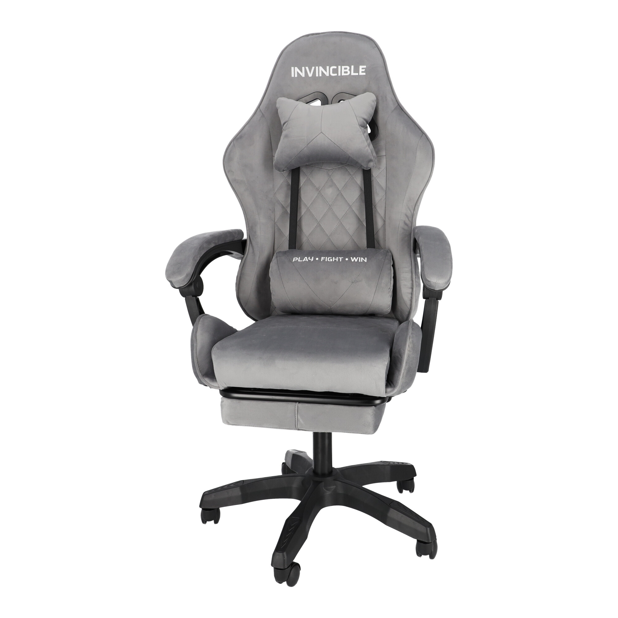 Gaming-Stuhl Grau Drehbar Büro Schreibtisch mit Fußstütze