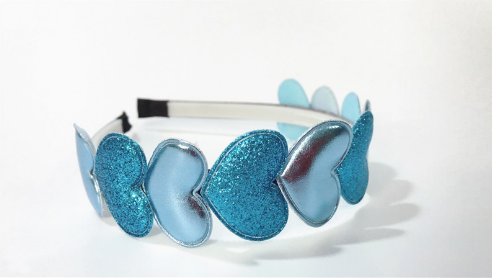 Herz-Haarband - blau