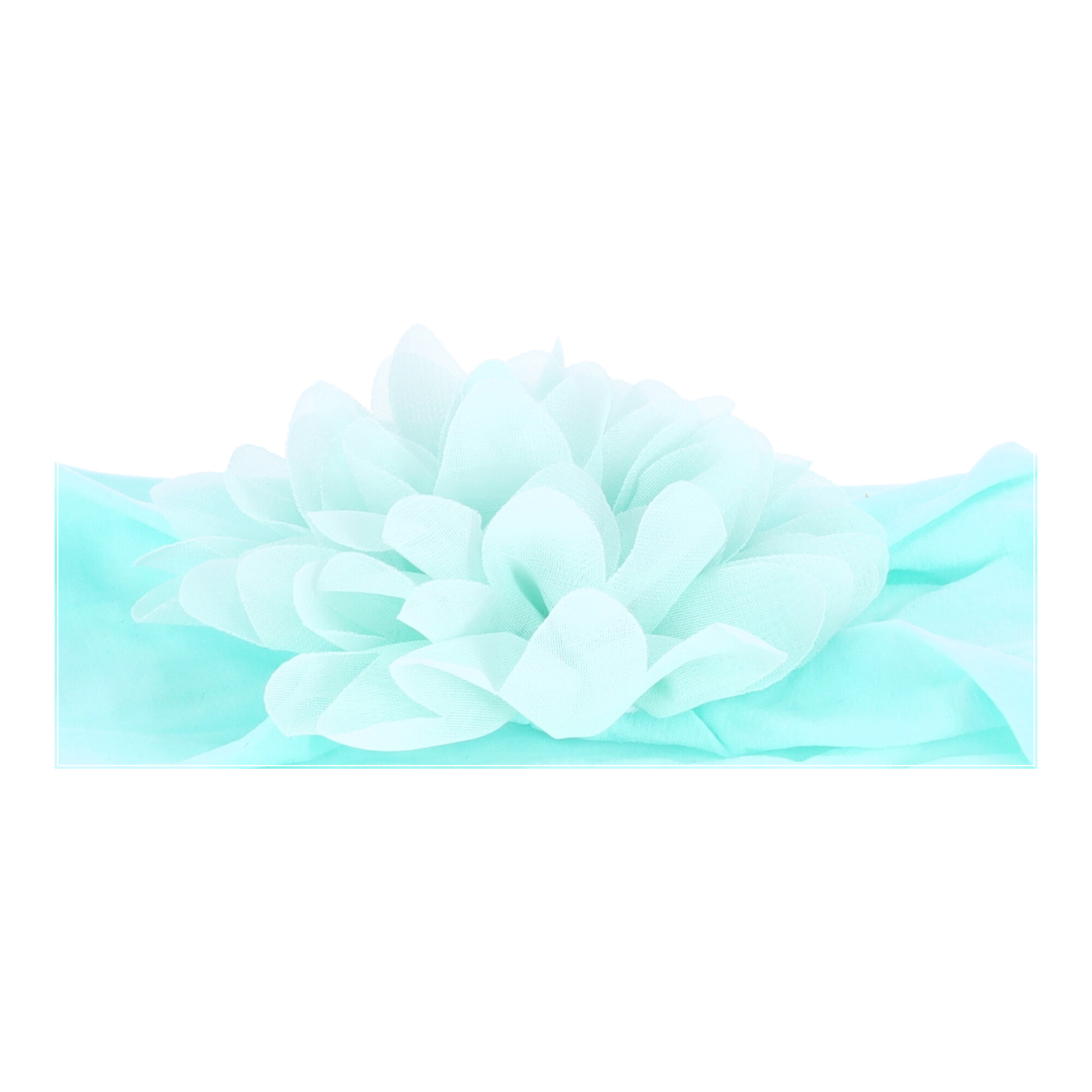 Baby-Stirnband mit Blume - Mint, breit
