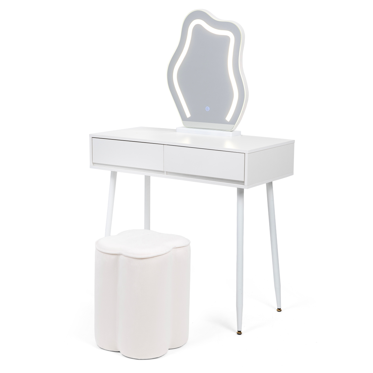 Dressing table in French style / furniture set, top 100 cm - white color