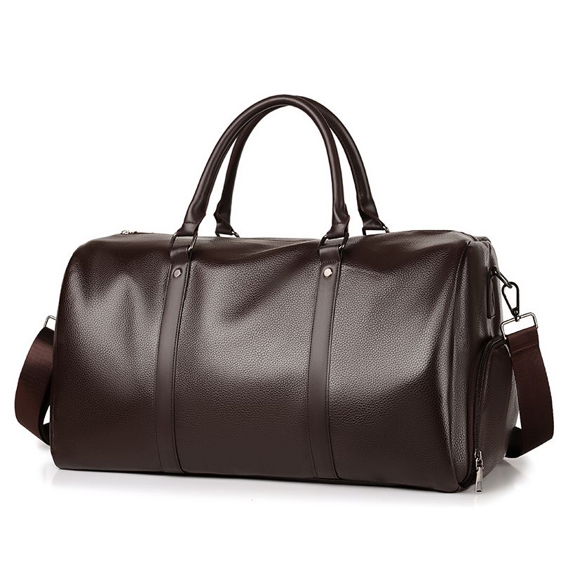 Wasserdichte Reisetasche, für das Fitnessstudio, Leder - braun