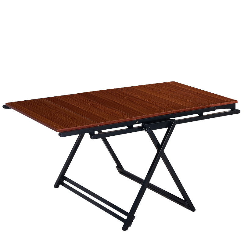 Multifunktionales Regal mit ausklappbarem Tisch 2-in-1 - braun