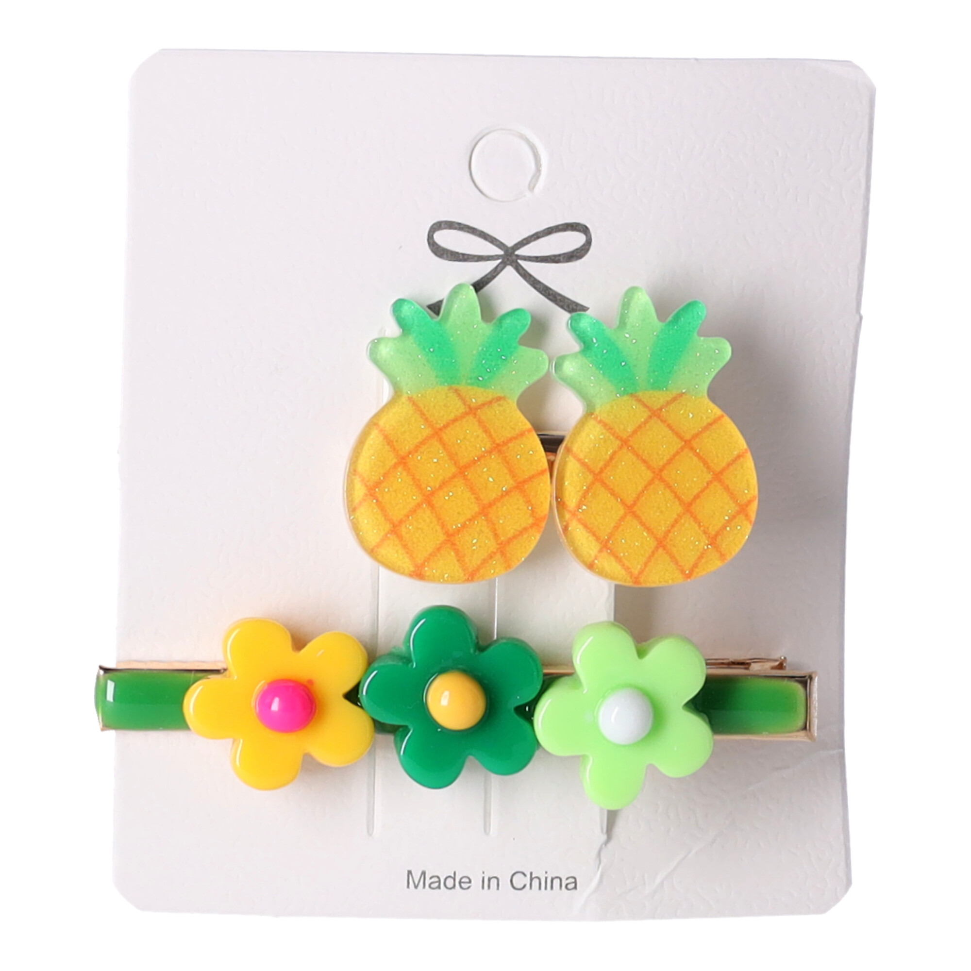 Set aus 2 Haarspangen - Ananas