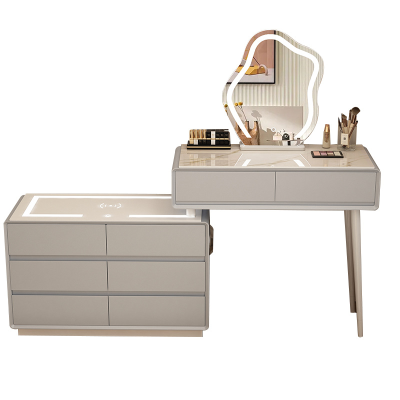 Schminktisch mit Induktionsladegerät/ Möbelset, Laura - 100 cm - weiß
