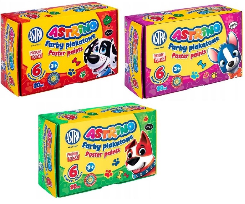Schul-Plakatfarben 6 Farben 20 ml ASTRINO ASTRA