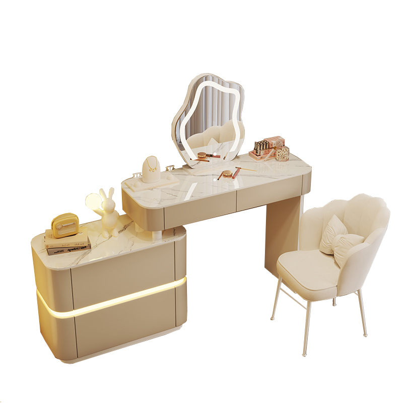 LED Schminktisch Lilia – Beige – 80 cm Platte