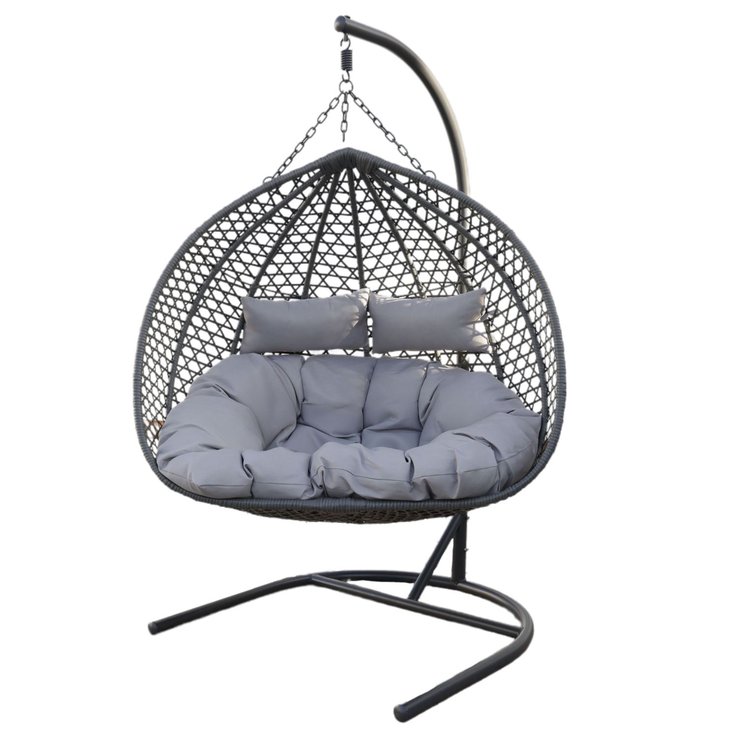 Zweisitziger Hängesessel - grauer Zweisitzer Cocoon (Graues Kissen)