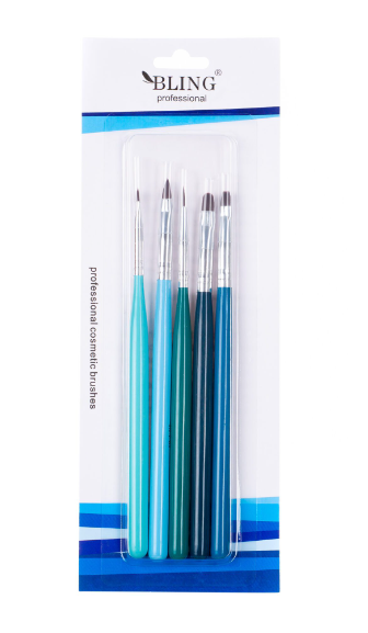 BLING Professionelles Nagel-Styling-Pinselset - 5 Stück