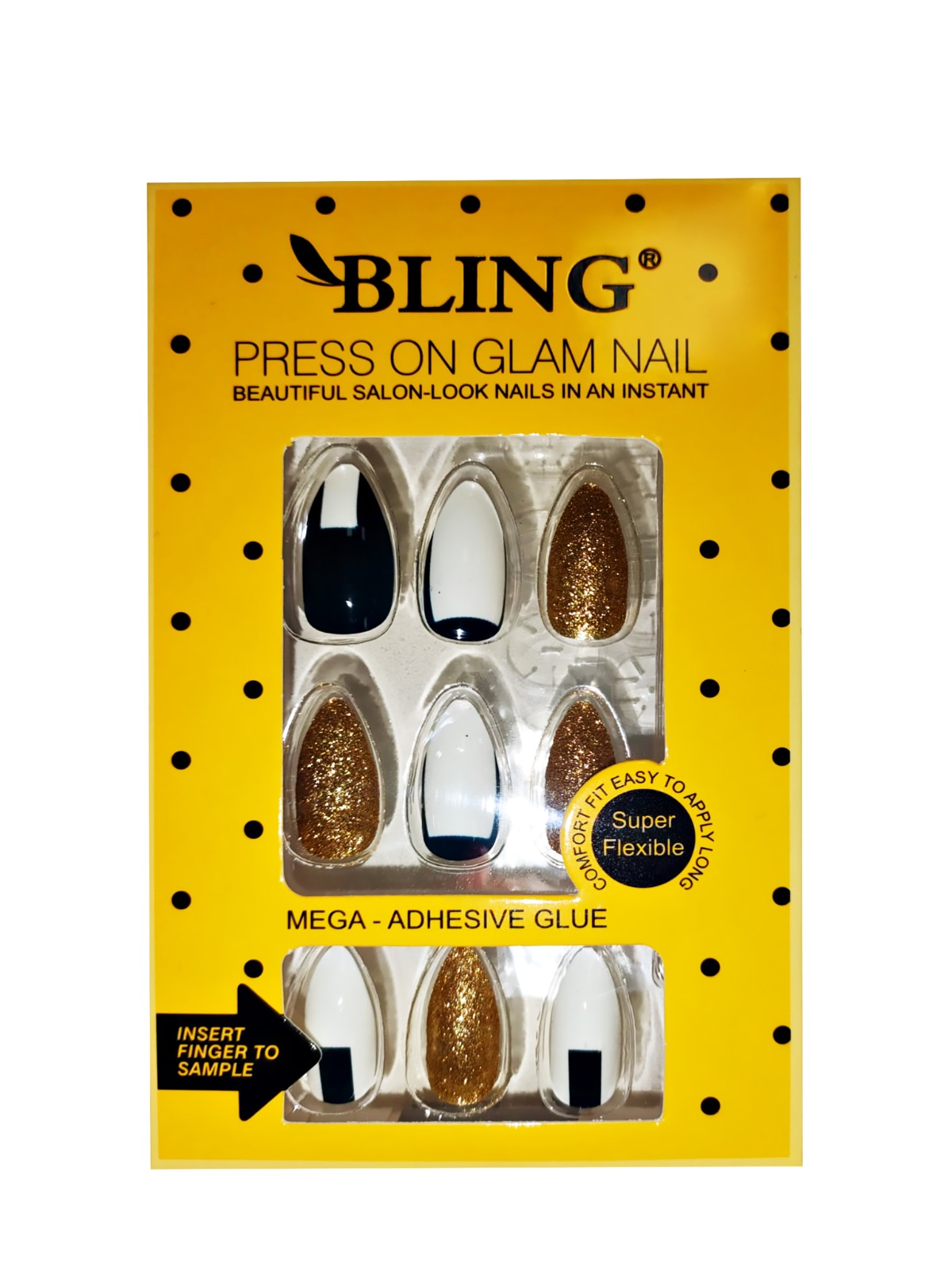 Künstliche Nägel, Tipsy BLING - Glamour, Typ VII