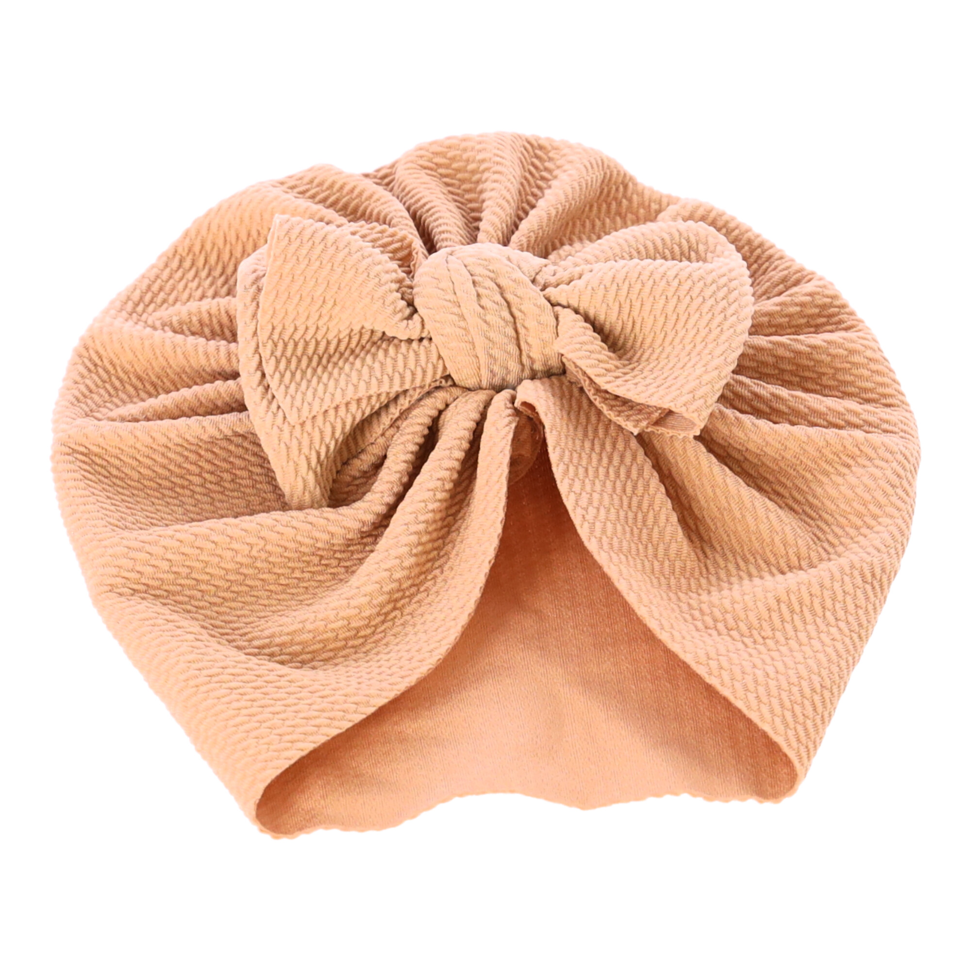 Baby-Turban mit Schleife, Mädchenmütze - braun