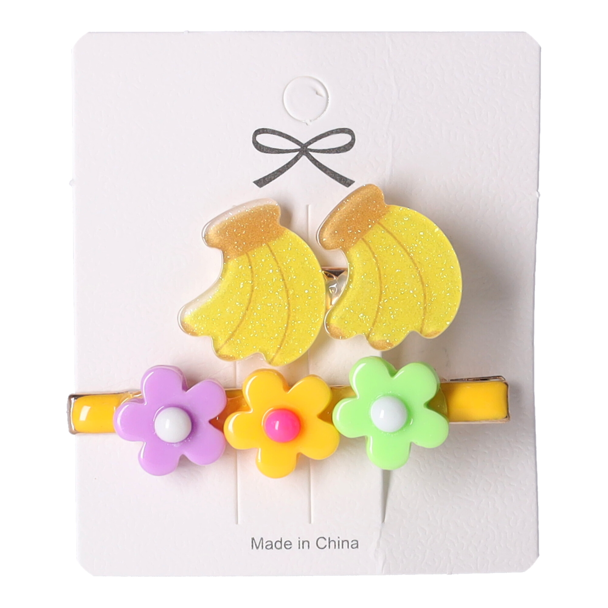 Set mit 2 Haarspangen - Banane