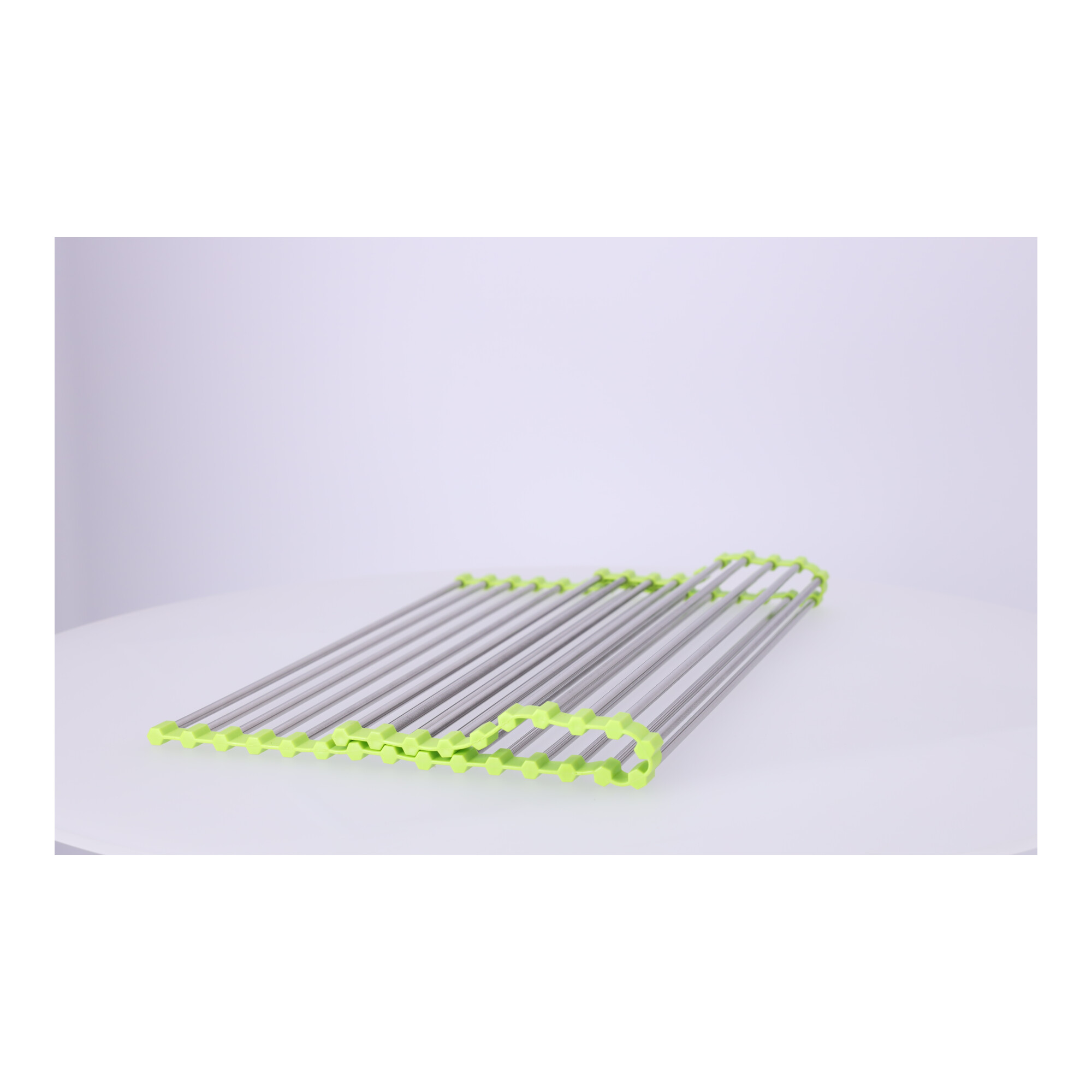 Roll-up Abtropfmatte für Geschirr und Gemüse / Geschirrabtropfer / Rollmatte - grün