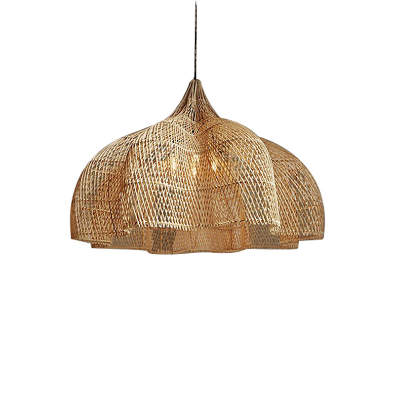 Premium Geflochtene Rattan-Hängeleuchte - 60 cm (Naturfarbe)