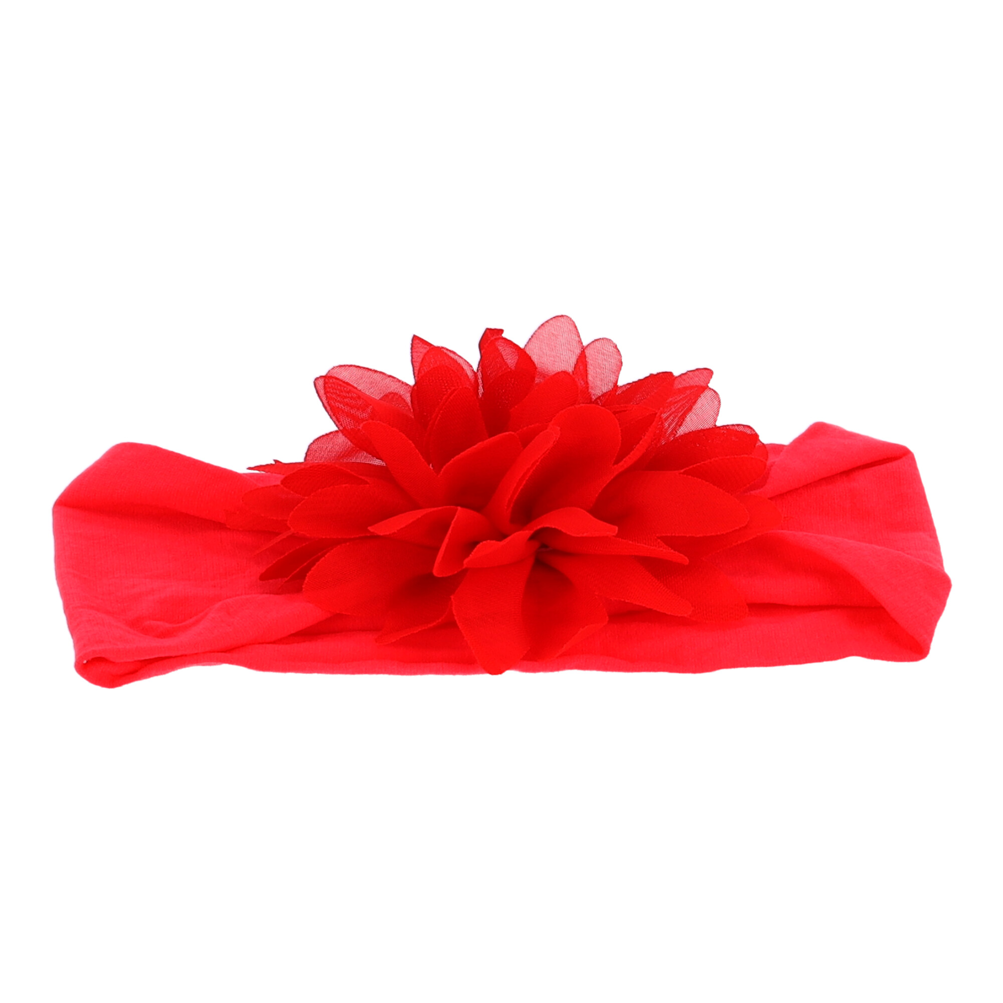 Baby-Stirnband mit Blume - rot, breit