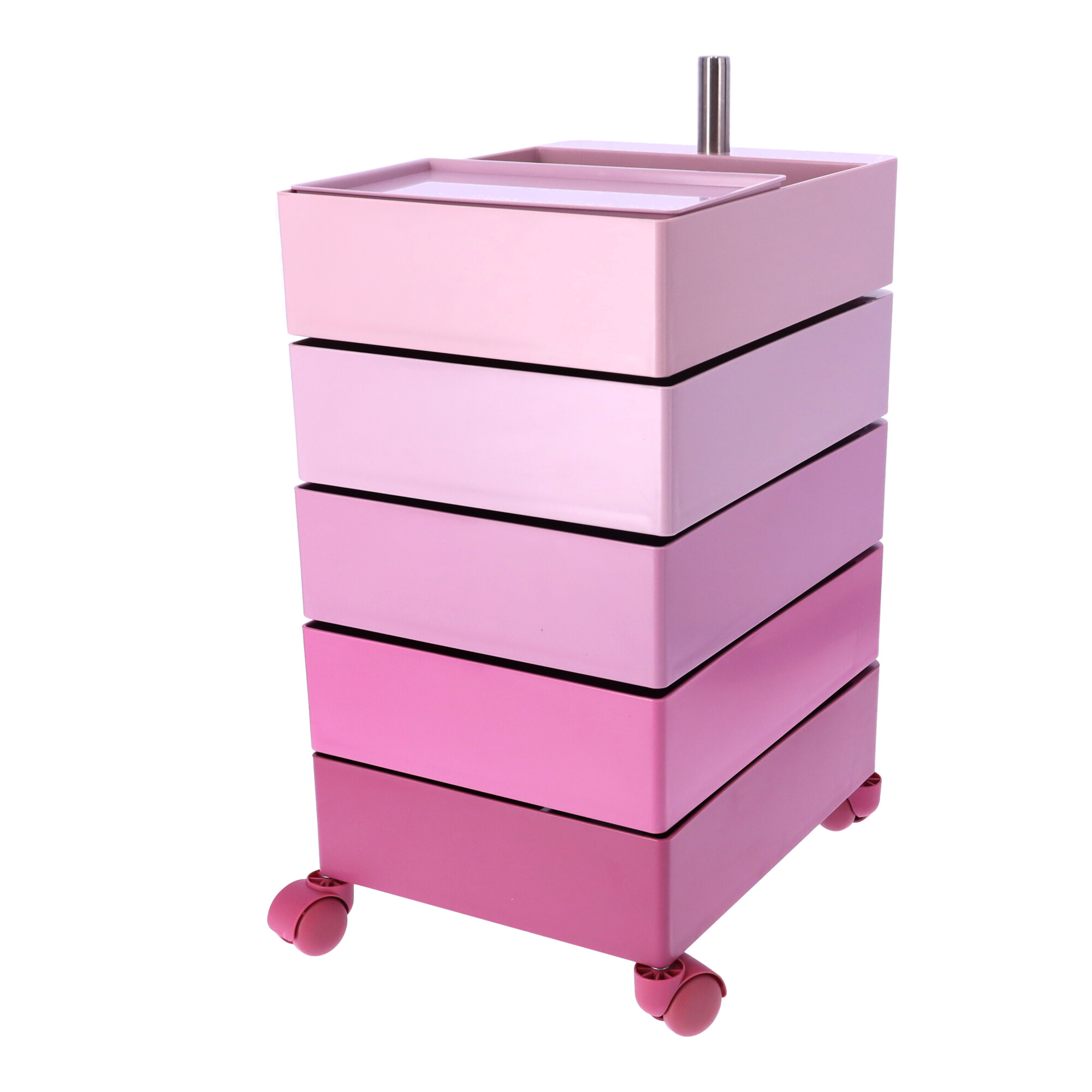 Office pedestal 360 / Handy on wheels with five drawers pink